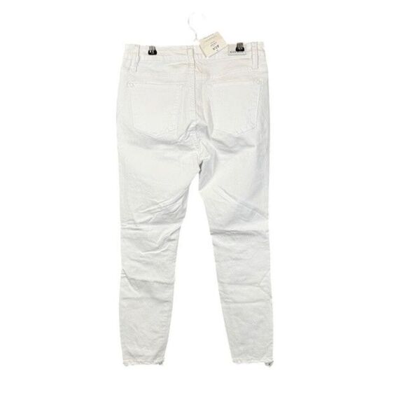 NWT Judy Blue Mid Rise Skinny Fit Raw Hem White Denim Jeans Size 9 / 29 - Picture 4 of 16